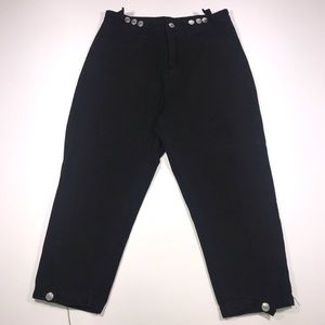 Black fashion jeans with three buttons